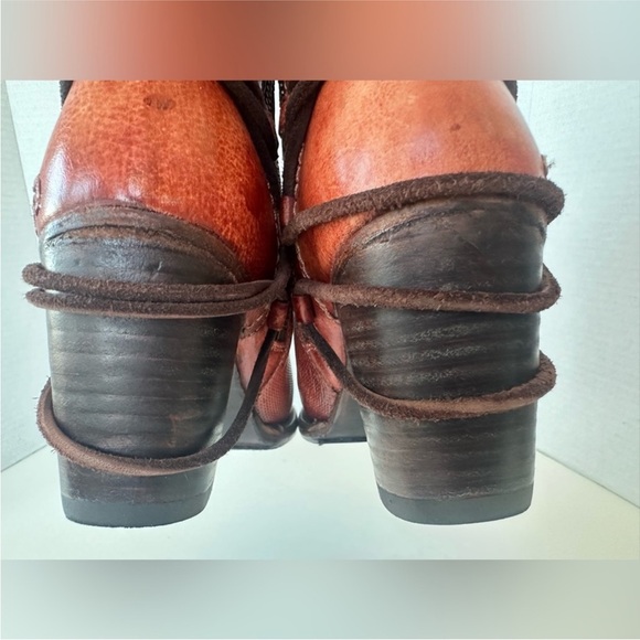 BED STU Blaire Adobe Driftwood Red Leather Rope Ankle Boots Size 7 - Picture 7 of 11